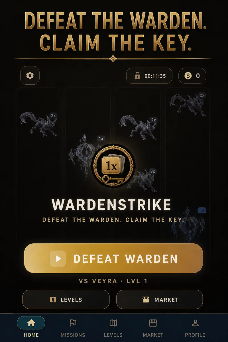 WardenStrike home screen